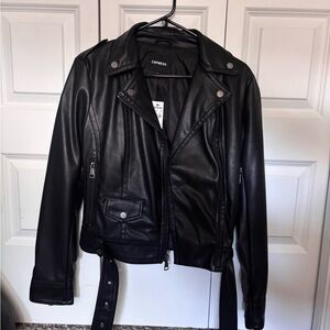 Express Black Leather Jacket for Women